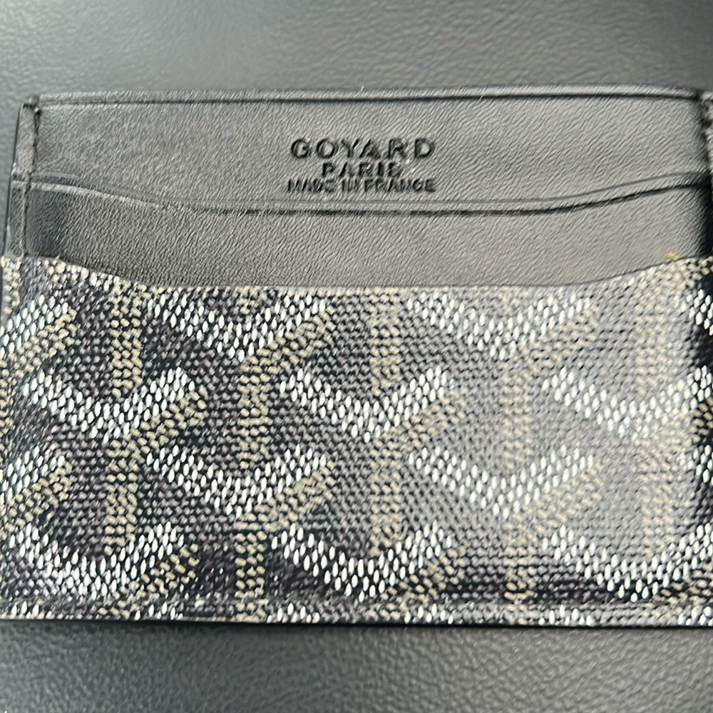 Genuine leather E:Goyard card wallet